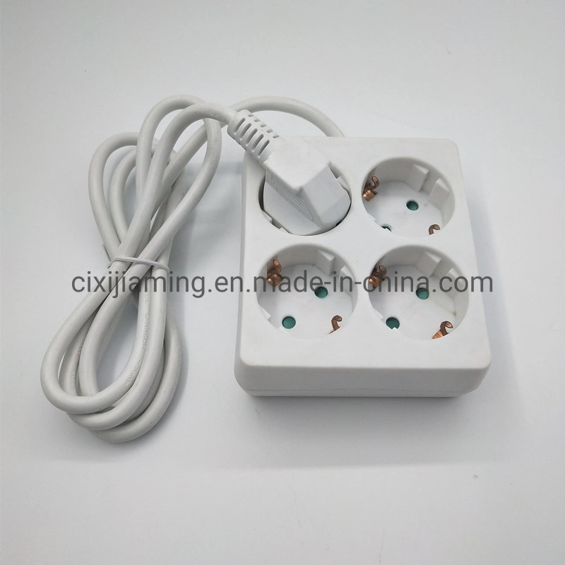 Ajm0222- 4 (4*16A) Ways Germany Type Square Shape Extension Multiple Electrical Socket