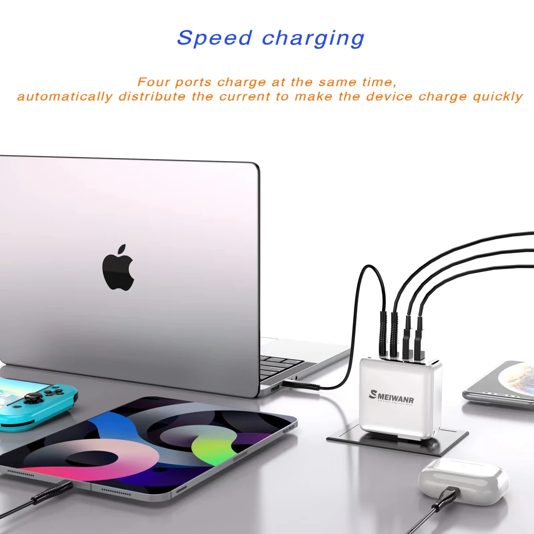 Factory Supply Pd 100 Fast Gad Charger USB Type-C Four Port