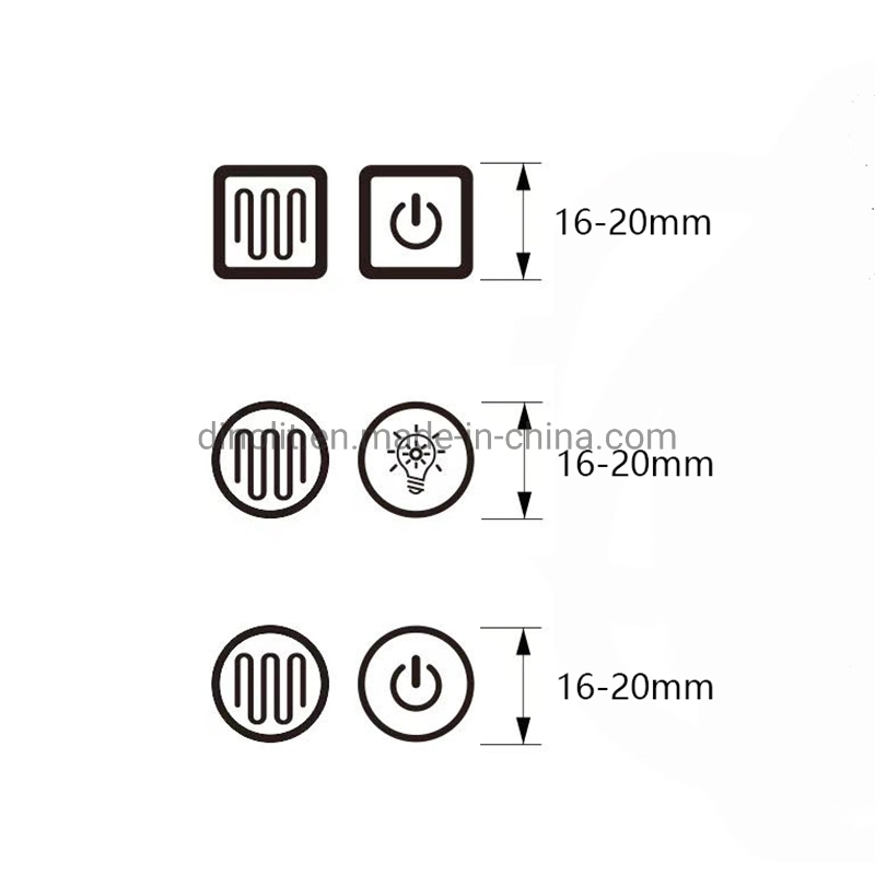 12V /24V 2 Touch Points Sensor Switch for Smart Mirror Double Touch Sensor Control for Bathroom Light Mirror with Dimming