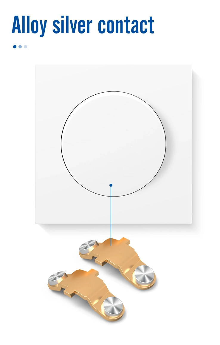 EU Wall Switch Round Series Electrical Fittings 2 Gang 1 Way Switches