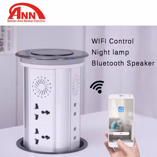 Умная автоматическая розетка Wi-Fi IP65, беспроводная зарядка, устройство защиты от перенапряжения, подъемная кухонная настольная розетка с беспроводным зарядным устройством