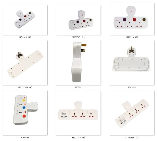 3-контактная розетка, Т-образный разъем, розетка-удлинитель, 2 порта USB